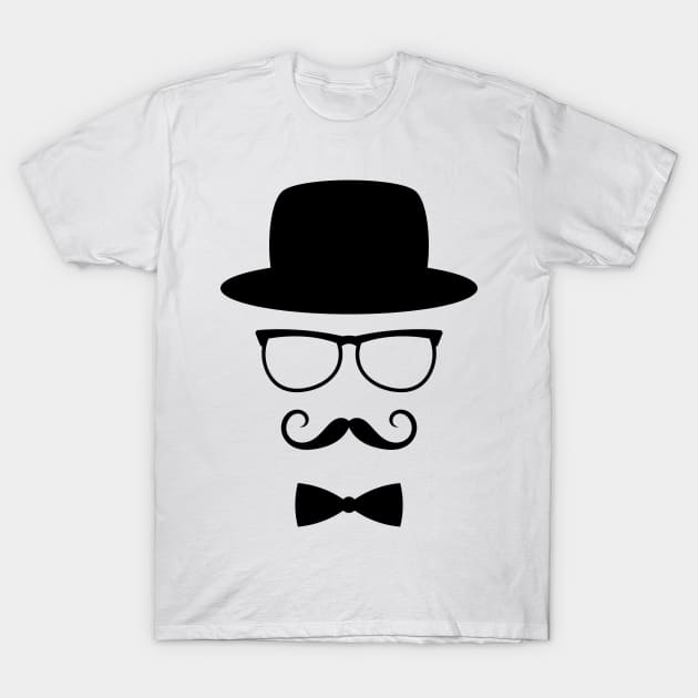 Retro gentleman with eyeglasses T-Shirt by SooperYela